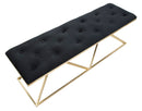 Panca Piramid Doppia 140x40x45 cm in Ferro e Spugna e Poliestere Nero e Oro-4