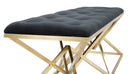 Panca Piramid Doppia 140x40x45 cm in Ferro e Spugna e Poliestere Nero e Oro-5