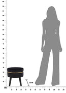 Sgabello Paris Nero Ø35x40,5 cm in Legno Spugna e Poliestere Nero e Oro-8