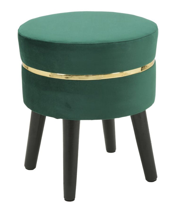 Sgabello Paris Verde Ø35x40,5 cm Legno Spugna e Velluto Sintetico Verde e Oro e Nero prezzo