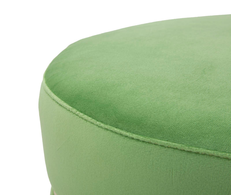 Sgabello Paris Verde Chiaro Ø35x40,5 cm in Legno Spugna e Poliestere Verde e Oro-6