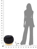 Puff Contenitore Paris Nero Ø41x41 cm in Legno Spugna e Poliestere Nero e Oro-10