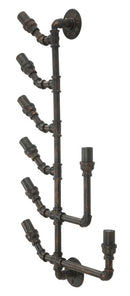 Porta Bottiglie da Muro Manhattan 8 Posti 40x9x82 cm in Ferro Nero e Rame-3