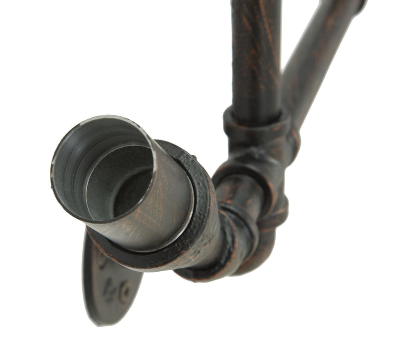 Porta Bottiglie da Muro Manhattan 8 Posti 40x9x82 cm in Ferro Nero e Rame-6