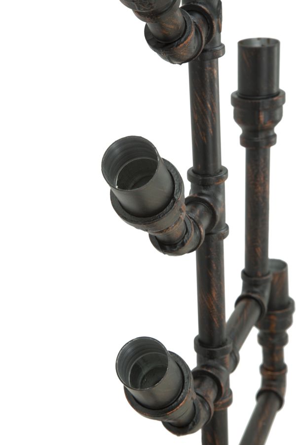 Porta Bottiglie da Muro Manhattan 8 Posti 40x9x82 cm in Ferro Nero e Rame-7