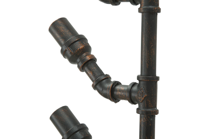 Porta Bottiglie da Muro Manhattan 8 Posti 40x9x82 cm in Ferro Nero e Rame-9