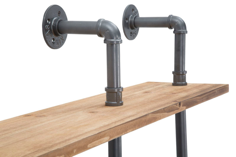 Mensole da Muro Manhattan 100x23x98 cm Legno di Abete e in Ferro Grigio e Marrone-5