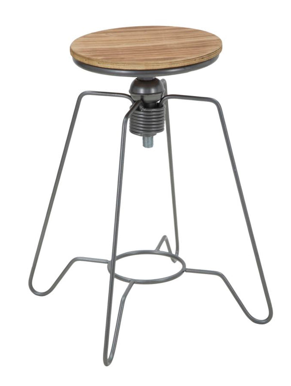 online Sgabello Heintreck Ø39x55-70 cm Legno di Abete e in Ferro Grigio e Marrone