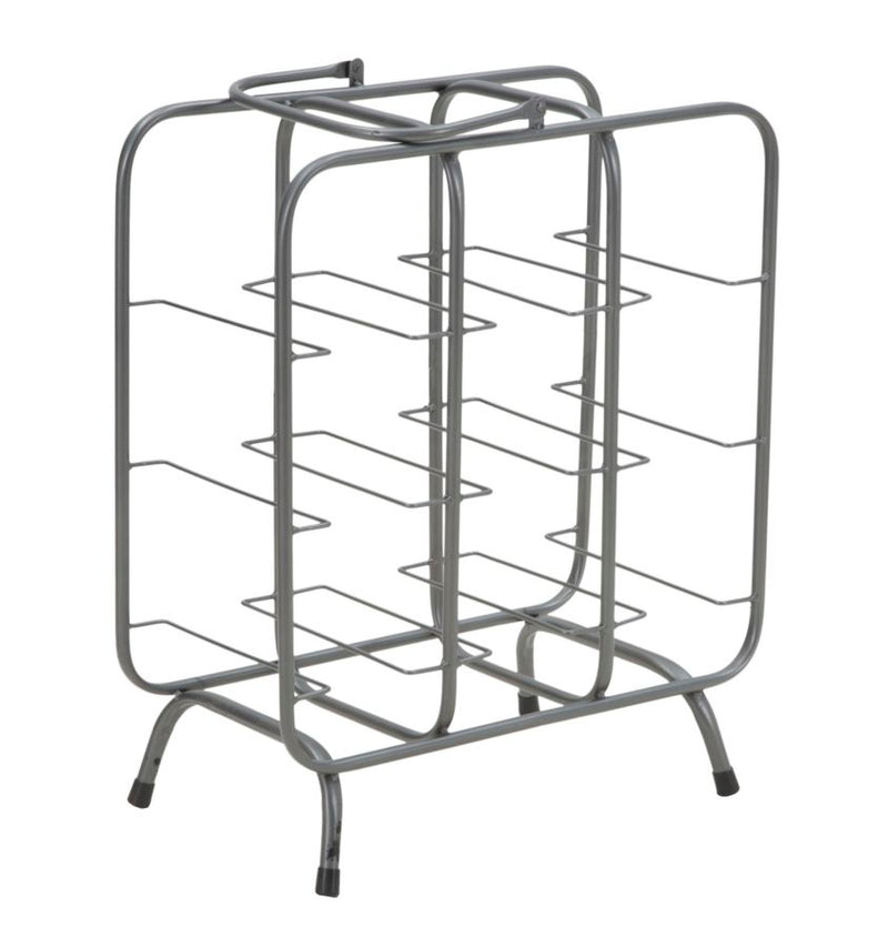 Porta Bottiglie Rack Quadrato 9 Posti 40x23x47,5 cm in Ferro Grigio-1