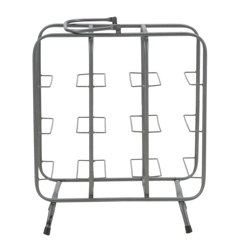 Porta Bottiglie Rack Quadrato 9 Posti 40x23x47,5 cm in Ferro Grigio-3