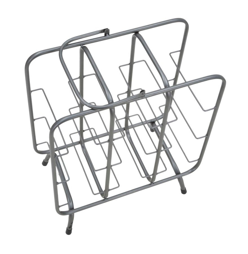 Porta Bottiglie Rack Quadrato 9 Posti 40x23x47,5 cm in Ferro Grigio-4