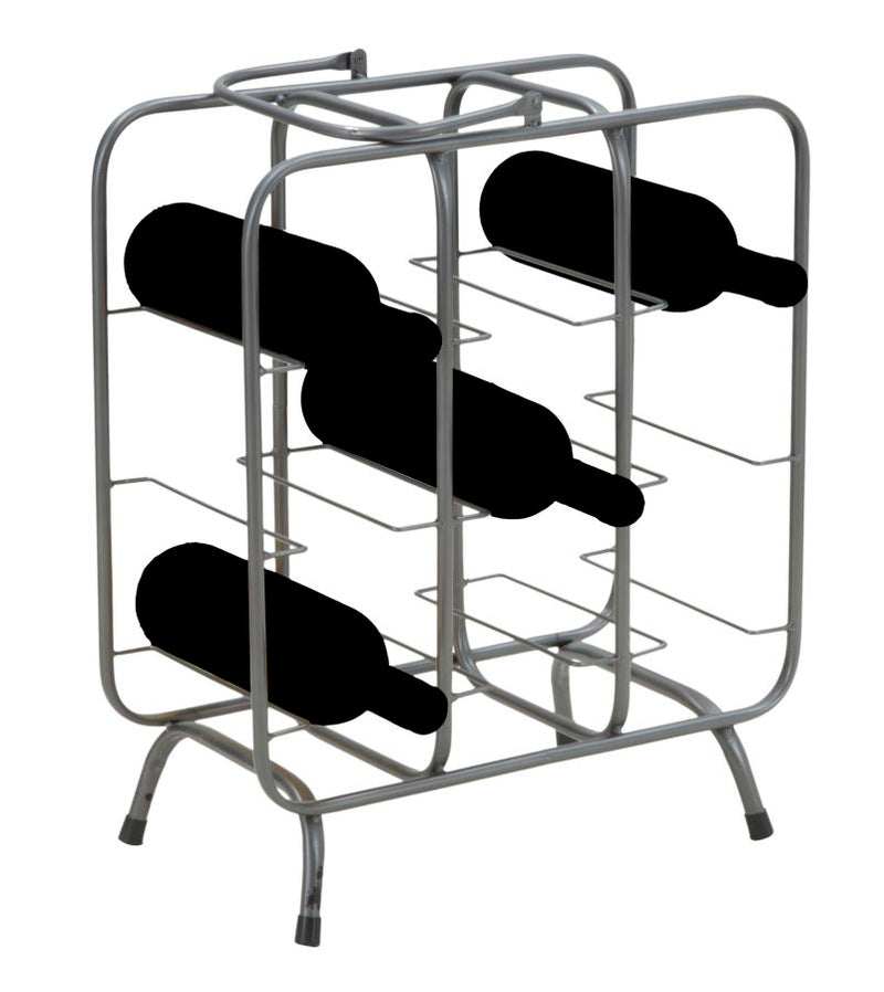 Porta Bottiglie Rack Quadrato 9 Posti 40x23x47,5 cm in Ferro Grigio-8