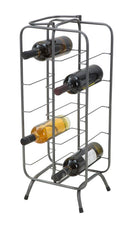 Porta Bottiglie Rack Rettangolare 10 Posti 28x23x67 cm in Ferro Grigio-7