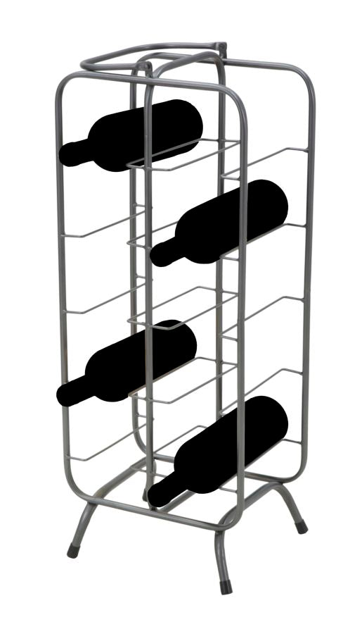 Porta Bottiglie Rack Rettangolare 10 Posti 28x23x67 cm in Ferro Grigio-8