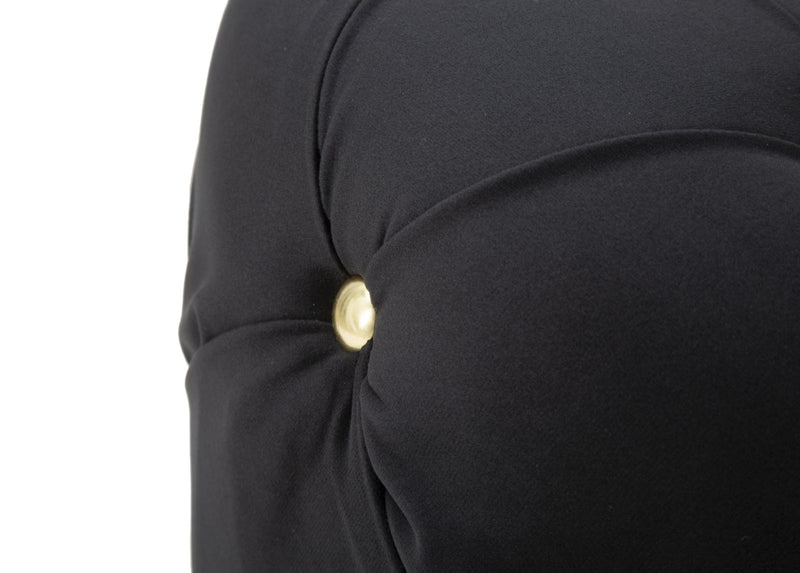 Puff Diamond Glam Nero Ø45x40 cm in Ferro e MDF e Spugna e Poliestere Nero e Oro-7