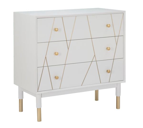 Cassettiera Luxy 80x40x80 cm in Legno e MDF e in Ferro Bianco e Oro prezzo