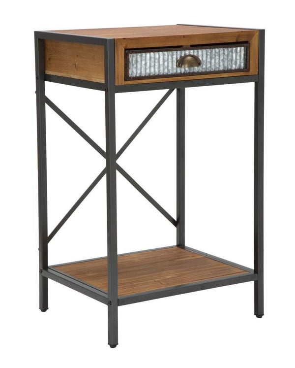 Porta Telefono Irish 50x40x81 cm in Ferro e Legno di Abete Marrone e Grigio prezzo