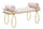 Panca Ribbon Rosa 112,5x49x53 cm in Ferro e MDF e Spugna e Poliestere Rosa e Oro