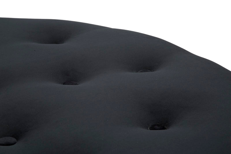 Puff Ice Ø91,5x47 cm in Ferro e MDF e Spugna e Poliestere Argento e Nero-5