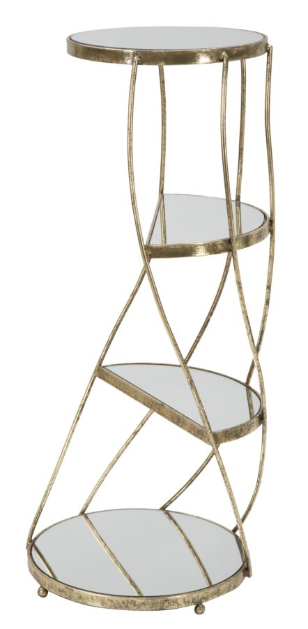 Porta Telefono Twisty Ø38x86 cm in Ferro MDF e Vetro Oro prezzo