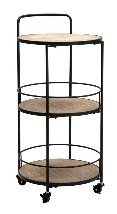 prezzo Carrello Arex 40x41,5x82 cm in Ferro e MDF Nero e Marrone