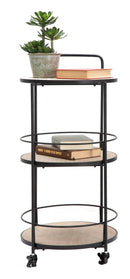 Carrello Arex 40x41,5x82 cm in Ferro e MDF Nero e Marrone-2