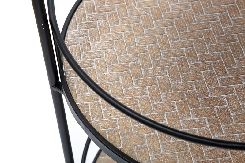 Carrello Arex 40x41,5x82 cm in Ferro e MDF Nero e Marrone-4