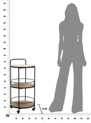 Carrello Arex 40x41,5x82 cm in Ferro e MDF Nero e Marrone-7