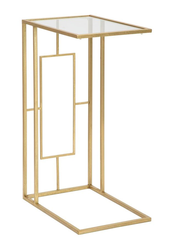 sconto Tavolinetto C 40,5x25,5x60 cm in Ferro e Vetro Oro