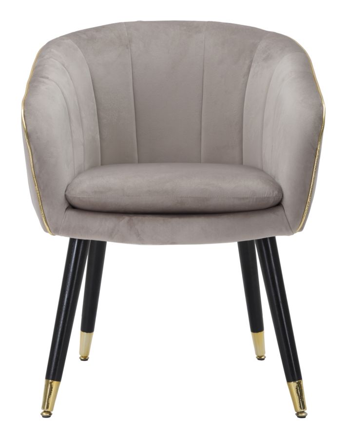 Poltrona Paris 62x58x78 cm in Legno Spugna Metallo e Poliestere Grigio,Nero e Oro-2