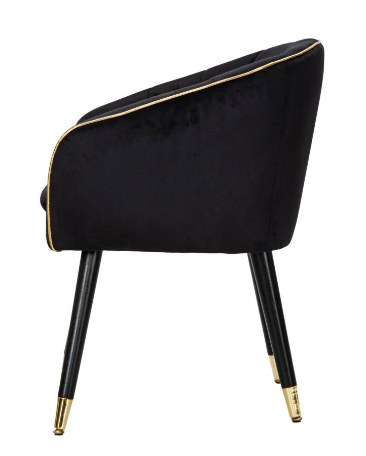 Poltrona Paris 62x58x78 cm in Legno Spugna Metallo e Poliestere Nero e Oro-5
