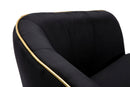 Poltrona Paris 62x58x78 cm in Legno Spugna Metallo e Poliestere Nero e Oro-8