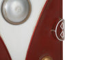 Comodino Van 46x42x80 cm Legno di Abete e MDF e in Ferro Rosso e Bianco-5