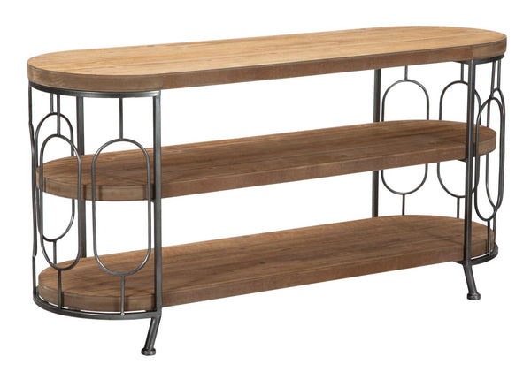 acquista Porta Tv New Mexico 121x40x61,5 cm in Ferro e MDF Marrone e Grigio