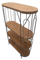 Libreria New Mexico 100x38x150,5 cm in Ferro e MDF Marrone e Grigio-3