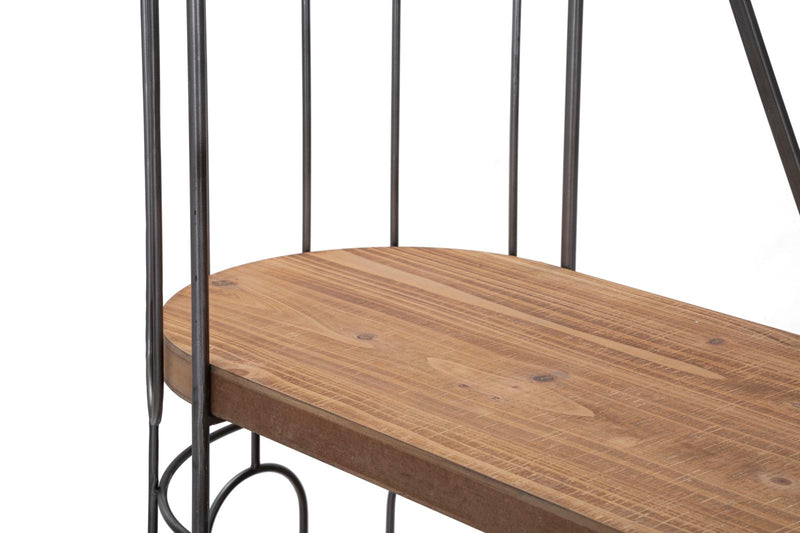 Libreria New Mexico 100x38x150,5 cm in Ferro e MDF Marrone e Grigio-4