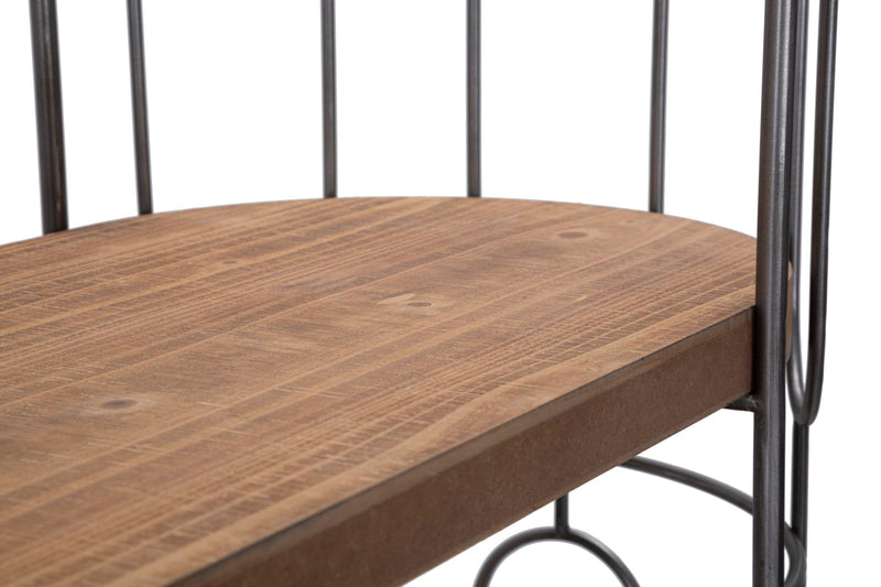 Libreria New Mexico 100x38x150,5 cm in Ferro e MDF Marrone e Grigio-7