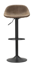 Sgabello Berlin 46x40x80-102 Altezza Seduta 61-82 cm in Ferro e Spugna e PU Marrone e Grigio-2