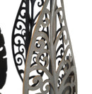 Tavolinetti in Ferro e Legno Foglie Coppia 38x55-33x50 cm in Ferro MDF e Vetro Multicolor-5