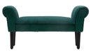 Panchetta Velvet Crema 102x31x51 cm Legno e Poliestere Verde e Nero-2