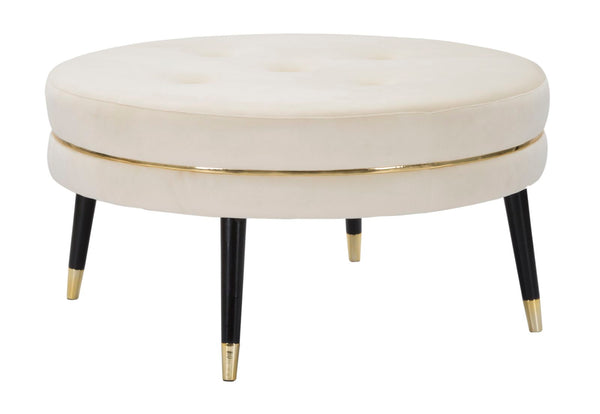 Puff Paris xxl Crema/Oro Ø90x46 cm in Velluto Oro e Nero acquista