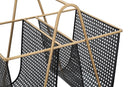 Porta Giornali Double 31x40x42,5 cm in Ferro Nero e Oro-4