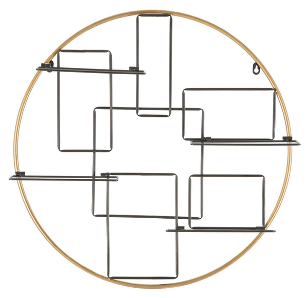 acquista Porta Bottiglie da Muro Decor 63,5x9,5x62 cm in Ferro Oro e Nero