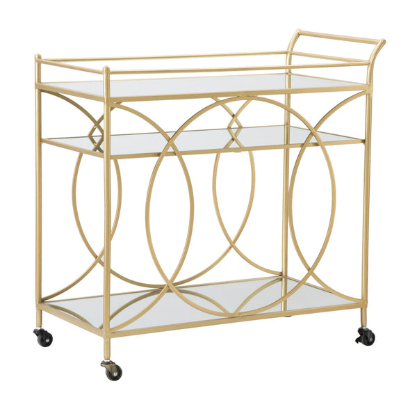 Carrello Infinity 80x40x80 cm in Ferro MDF e Specchio Oro acquista