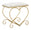 Sgabello Heart Crema 50x37,5x51,5 cm in Ferro e MDF e Spugna e Poliestere Oro e Rosa