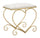 Sgabello Heart Crema 50x37,5x51,5 cm in Ferro e MDF e Spugna e Poliestere Oro e Rosa