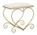 Sgabello Heart Crema 50x37,5x51,5 cm in Ferro e MDF e Spugna e Poliestere Oro e Rosa-1