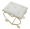 Sgabello Heart Crema 50x37,5x51,5 cm in Ferro e MDF e Spugna e Poliestere Oro e Rosa-4