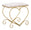 Sgabello Heart Rosa 50x37,5x51,5 cm in Ferro e MDF e Spugna e Poliestere Oro e Crema