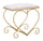 Sgabello Heart Rosa 50x37,5x51,5 cm in Ferro e MDF e Spugna e Poliestere Oro e Crema